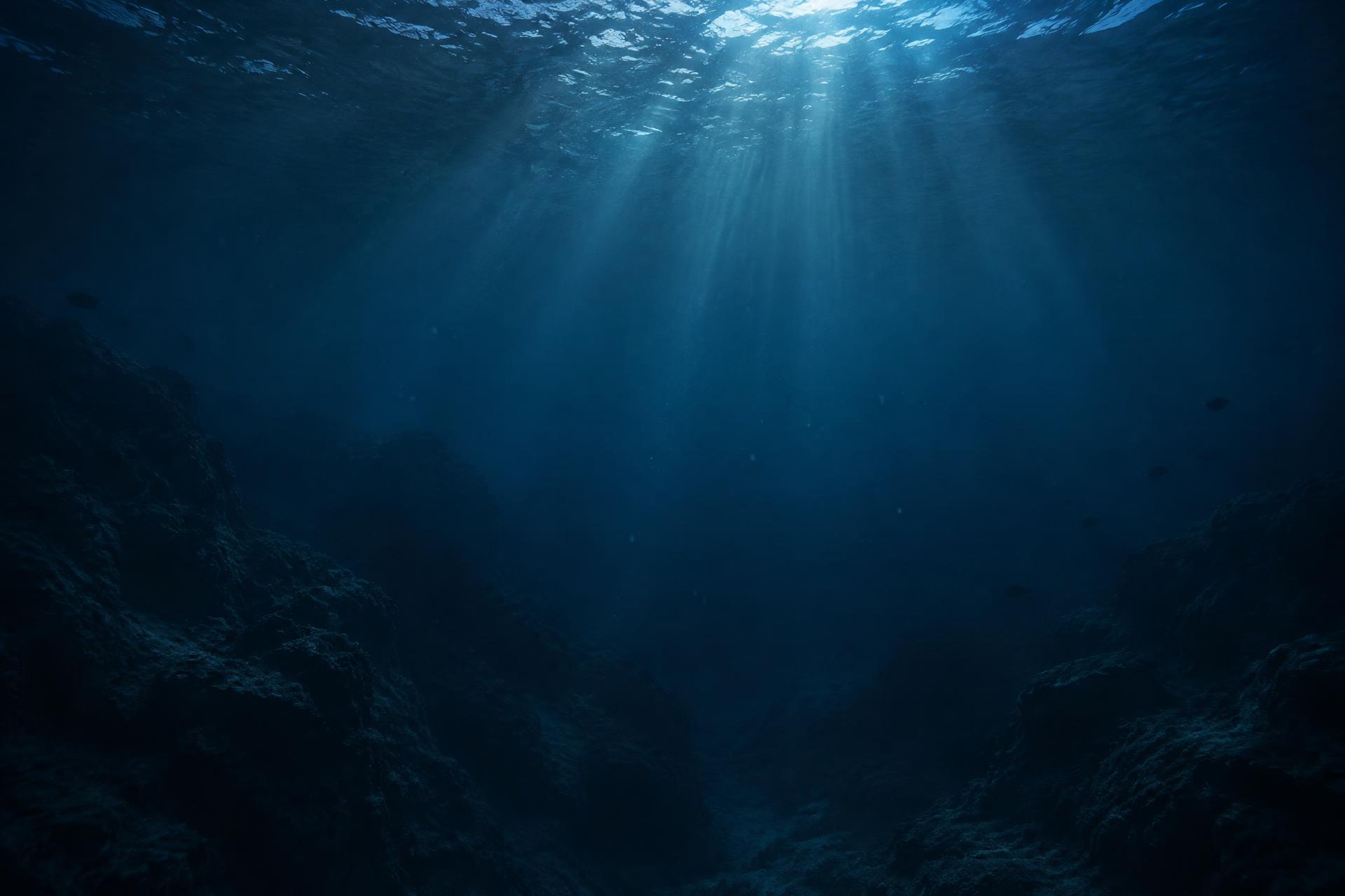 Deep ocean below the surface