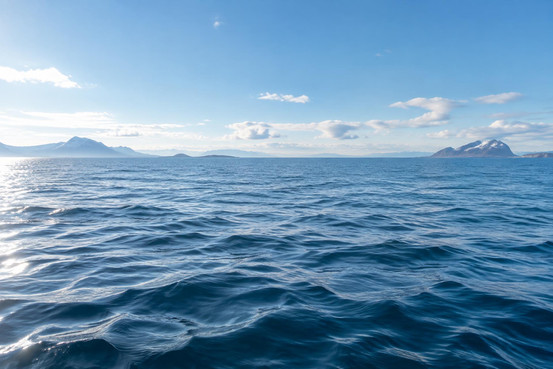 Calm Norwegian ocean surface